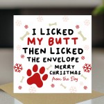 Christmas Card From The Dog With Kraft Envelope Funny Dog Card Christmas Card From The Dog With Kraft Envelope Funny Dog Card