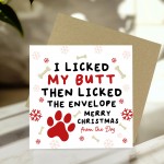 Christmas Card From The Dog With Kraft Envelope Funny Dog Card Christmas Card From The Dog With Kraft Envelope Funny Dog Card