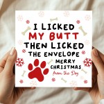 Christmas Card From The Dog With Kraft Envelope Funny Dog Card Christmas Card From The Dog With Kraft Envelope Funny Dog Card