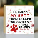 Christmas Card From The Dog With Kraft Envelope Funny Dog Card Christmas Card From The Dog With Kraft Envelope Funny Dog Card