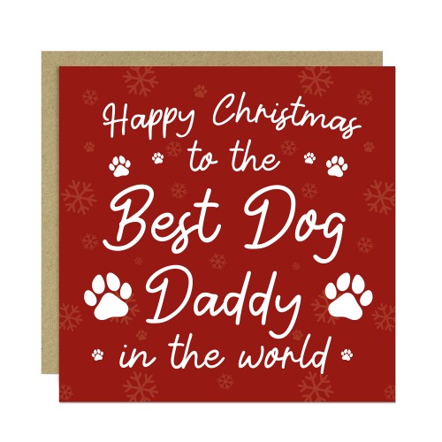 Happy Christmas To The Best Dog Daddy Card From The Dog Puppy