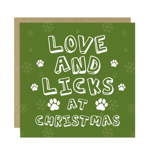 Funny Christmas Card From The Dog Love And Licks At Christmas