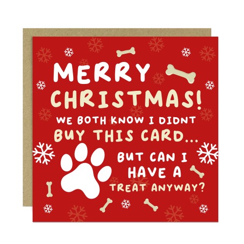 Merry Christmas Card From The Dog Funny Greetings Card