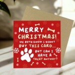 Merry Christmas Card From The Dog Funny Greetings Card