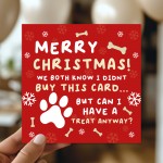 Merry Christmas Card From The Dog Funny Greetings Card