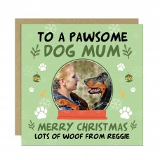 Christmas Card For Dog Mum Personalised Pawsome Dog Mum Card