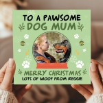 Christmas Card For Dog Mum Personalised Pawsome Dog Mum Card