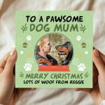 Christmas Card For Dog Mum Personalised Pawsome Dog Mum Card