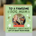 Christmas Card For Dog Mum Personalised Pawsome Dog Mum Card