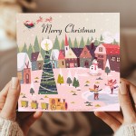 Merry Christmas Card For Girls Women Xmas Greetings Card Seasons