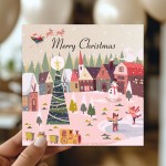 Merry Christmas Card For Girls Women Xmas Greetings Card Seasons