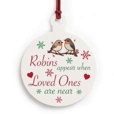 Christmas Memorial Decoration For Mum Dad Grandad Robin Plaque