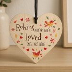 Memorial Heart For Mum Dad Nan Grandad Robin Remembrance Gift