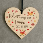 Memorial Heart For Mum Dad Nan Grandad Robin Remembrance Gift