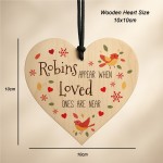 Memorial Heart For Mum Dad Nan Grandad Robin Remembrance Gift