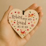 Memorial Heart For Mum Dad Nan Grandad Robin Remembrance Gift