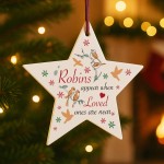In Memory Memorial Bauble Robin Ornament Plaque Bereavement Gift