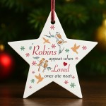 In Memory Memorial Bauble Robin Ornament Plaque Bereavement Gift