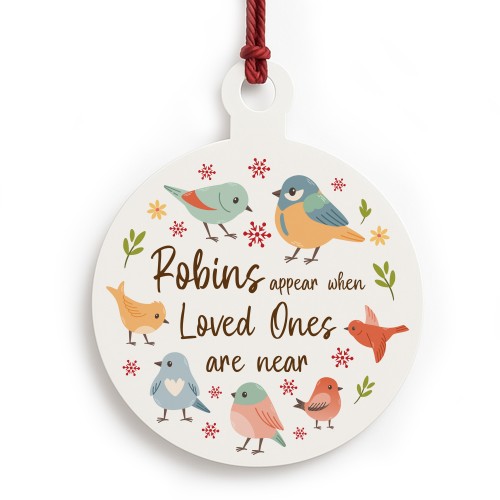 Memorial Bauble For Mum Dad Nan Grandad Robin Remembrance Gifts 
