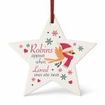 Memorial Bauble In Memory Robin Ornament Plaque Bereavement Gift
