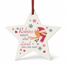 Memorial Bauble In Memory Robin Ornament Plaque Bereavement Gift