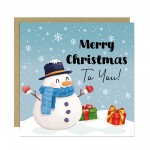 Merry Christmas Snowman Card For Kids Seasons Greetings Xmas