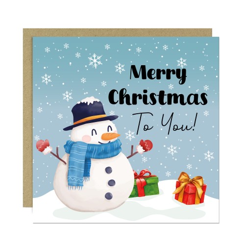 Merry Christmas Snowman Card For Kids Seasons Greetings Xmas