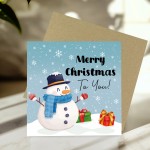 Merry Christmas Snowman Card For Kids Seasons Greetings Xmas