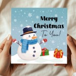 Merry Christmas Snowman Card For Kids Seasons Greetings Xmas