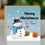 Merry Christmas Snowman Card For Kids Seasons Greetings Xmas
