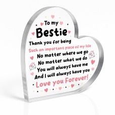 Gifts For Best Friend Bestie Friendship Gift Acrylic Heart
