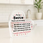 Gifts For Best Friend Bestie Friendship Gift Acrylic Heart Gifts For Best Friend Bestie Friendship Gift Acrylic Heart