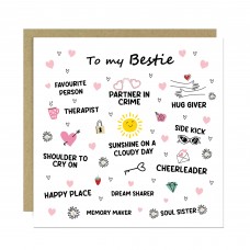 Bestie Card For Best Friend Birthday Cards For Friends Christmas