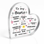 Gifts For Best Friend TO MY BESTIE Friendship Gift Acrylic Heart