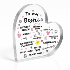 Gifts For Best Friend TO MY BESTIE Friendship Gift Acrylic Heart