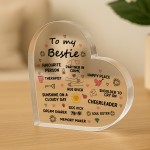 Gifts For Best Friend TO MY BESTIE Friendship Gift Acrylic Heart