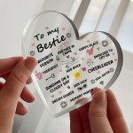 Gifts For Best Friend TO MY BESTIE Friendship Gift Acrylic Heart