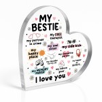 Gift For Best Friend MY BESTIE Acrylic Heart Sister Gift