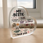 Gift For Best Friend MY BESTIE Acrylic Heart Sister Gift