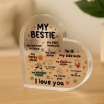 Gift For Best Friend MY BESTIE Acrylic Heart Sister Gift