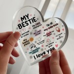Gift For Best Friend MY BESTIE Acrylic Heart Sister Gift
