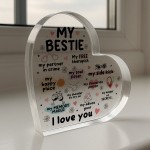 Gift For Best Friend MY BESTIE Acrylic Heart Sister Gift