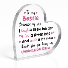 Gift For Best Friend Bestie Acrylic Heart Sister Gift Friendship