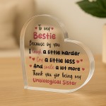 Gift For Best Friend Bestie Acrylic Heart Sister Gift Friendship