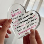 Gift For Best Friend Bestie Acrylic Heart Sister Gift Friendship