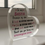 Gift For Best Friend Bestie Acrylic Heart Sister Gift Friendship