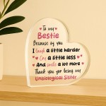 Gift For Best Friend Bestie Acrylic Heart Sister Gift Friendship