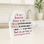 Gift For Best Friend Bestie Acrylic Heart Sister Gift Friendship
