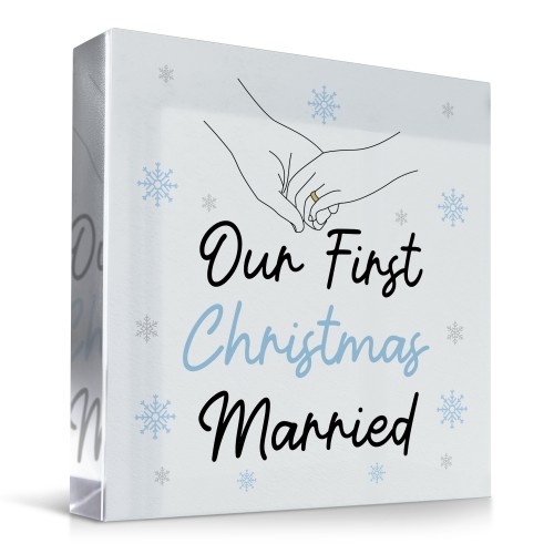 Our First Christmas Married Sign Gift For Couple Mr And Mrs Our First Christmas Married Sign Gift For Couple Mr And Mrs