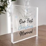 Our First Christmas Married Sign Gift For Couple Mr And Mrs Our First Christmas Married Sign Gift For Couple Mr And Mrs